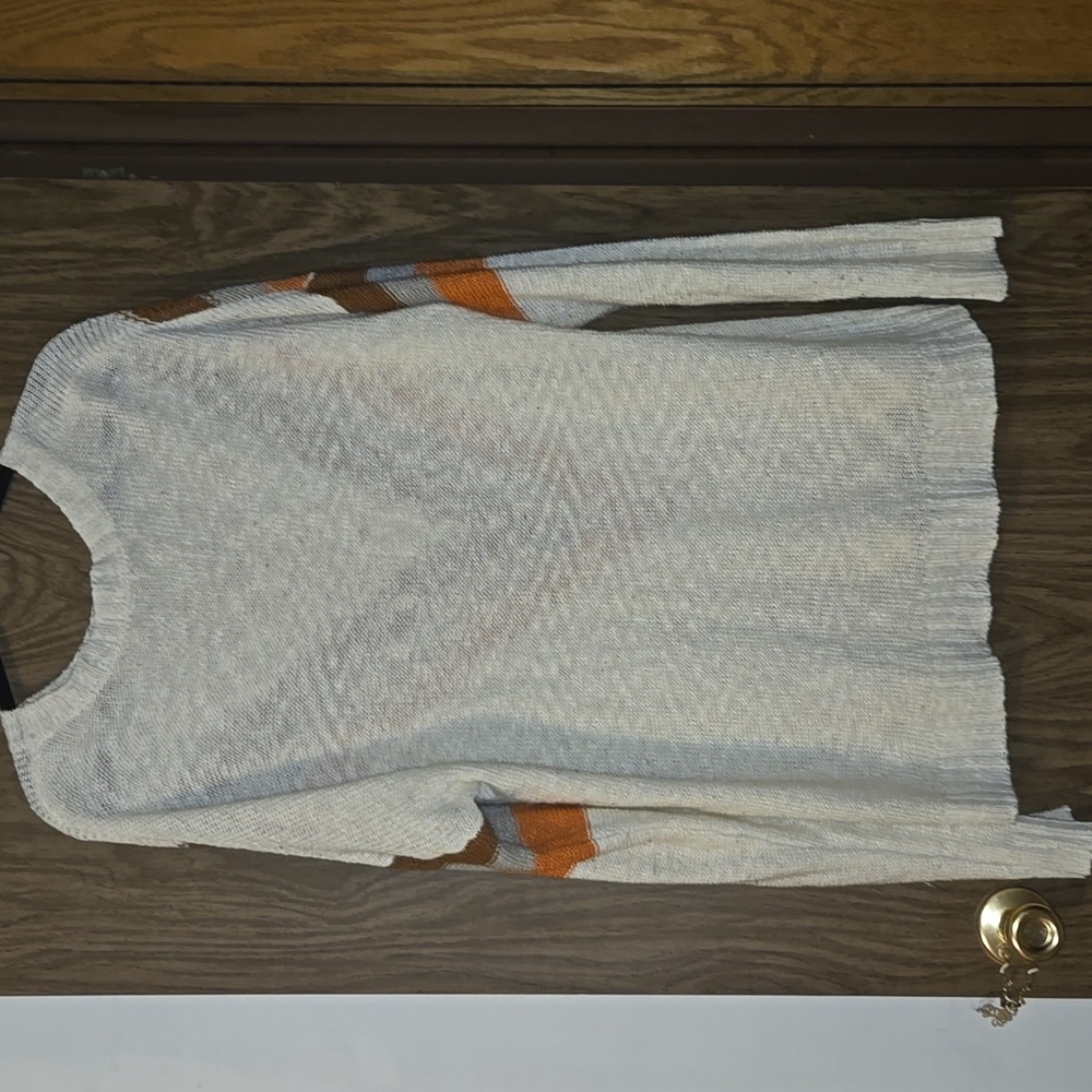 BOGO 🆓️ Source Unknown Chevron Knit Sweater - Cream, Brown, and Orange - Picture 4 of 4
